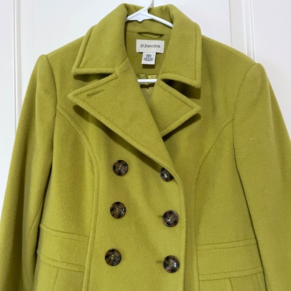 St. Johns Bay Womans Green Peacoat Chico Size Small - Picture 5 of 7
